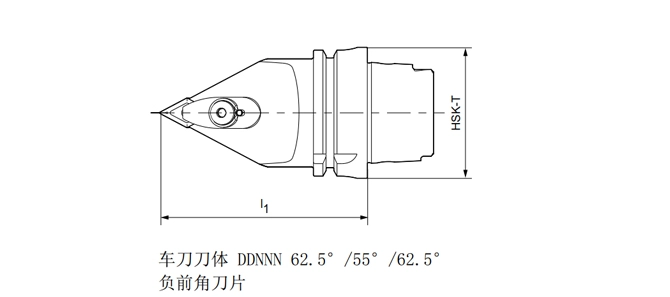 HSK-T dönüm aracı DDNNN 62.5 °/55 °/62.5 ° şartname