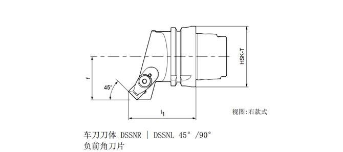 HSK T torna aleti DSSNR özellikleri | DSSNL 45 °/90 °