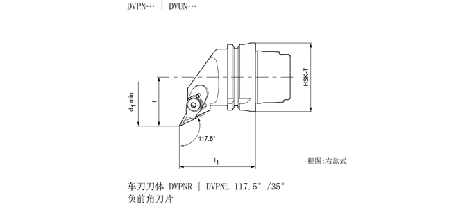 HSK-T torna aleti DVPNR özellikleri | DVPNL 117.5 °/35 °