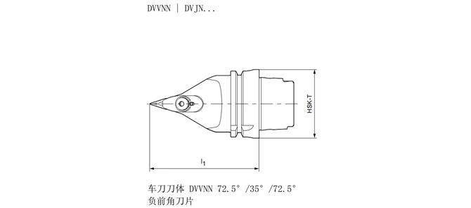 HSK-T dönüm aracı DVVNN 72.5 °/35 °/72.5 ° özellikleri
