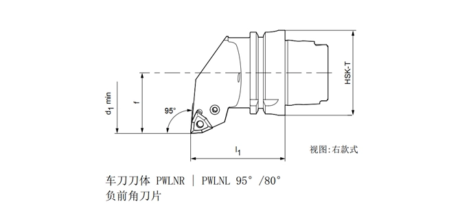HSK-T torna aleti PWLNR özellikleri | PWLNL 95 °/80 °