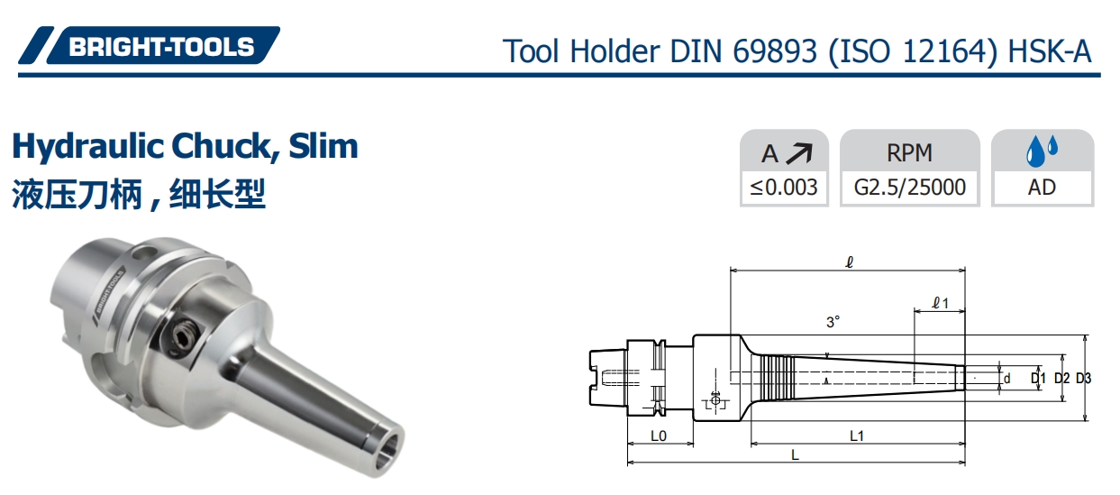 HSK hidrolik ayna özellikleri, ince