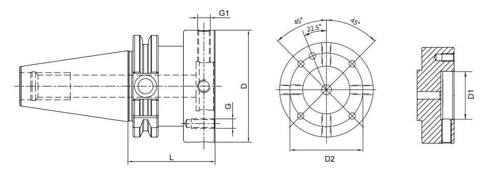 DIN 69871 SALINIM AYARLANABİLİR FLANŞ ADAPTÖRÜNÜN TEKNİK ÖZELLİKLERİ