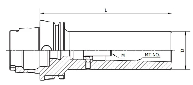 DIN 69893 MORS KONİK ADAPTÖRÜNÜN ÇEKİ DEMİRİYLE BİRLİKTE TEKNİK ÖZELLİKLERİ